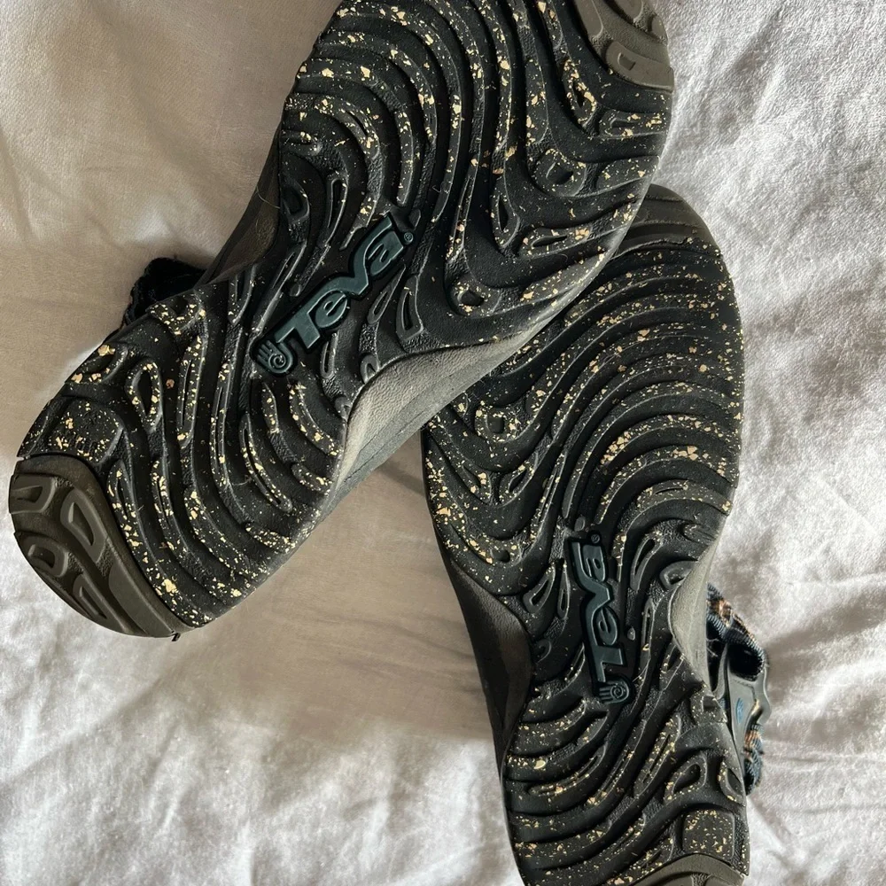 Teva Black and Tan Outdoor Sandals with Adjustable Straps